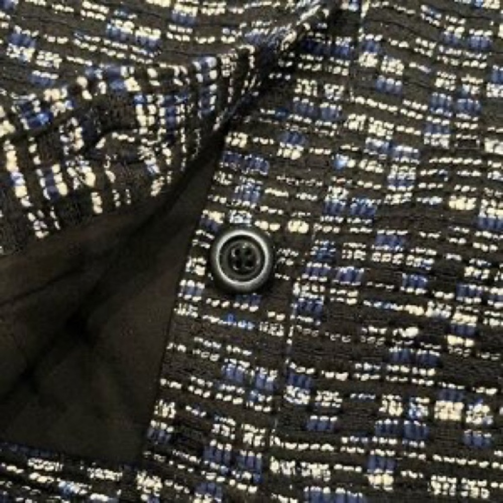 Classic Black Tweed Button-Front Mini Skirt - Picture 3 of 7